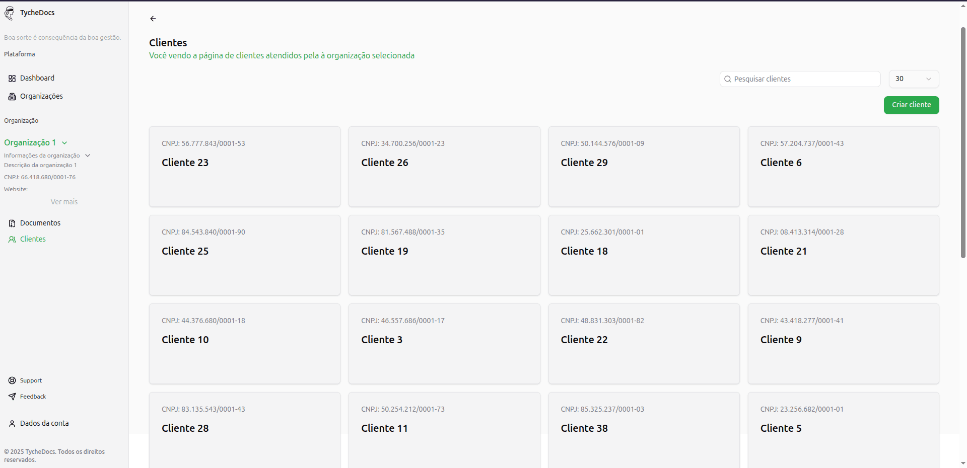 Gerencie seus clientes.