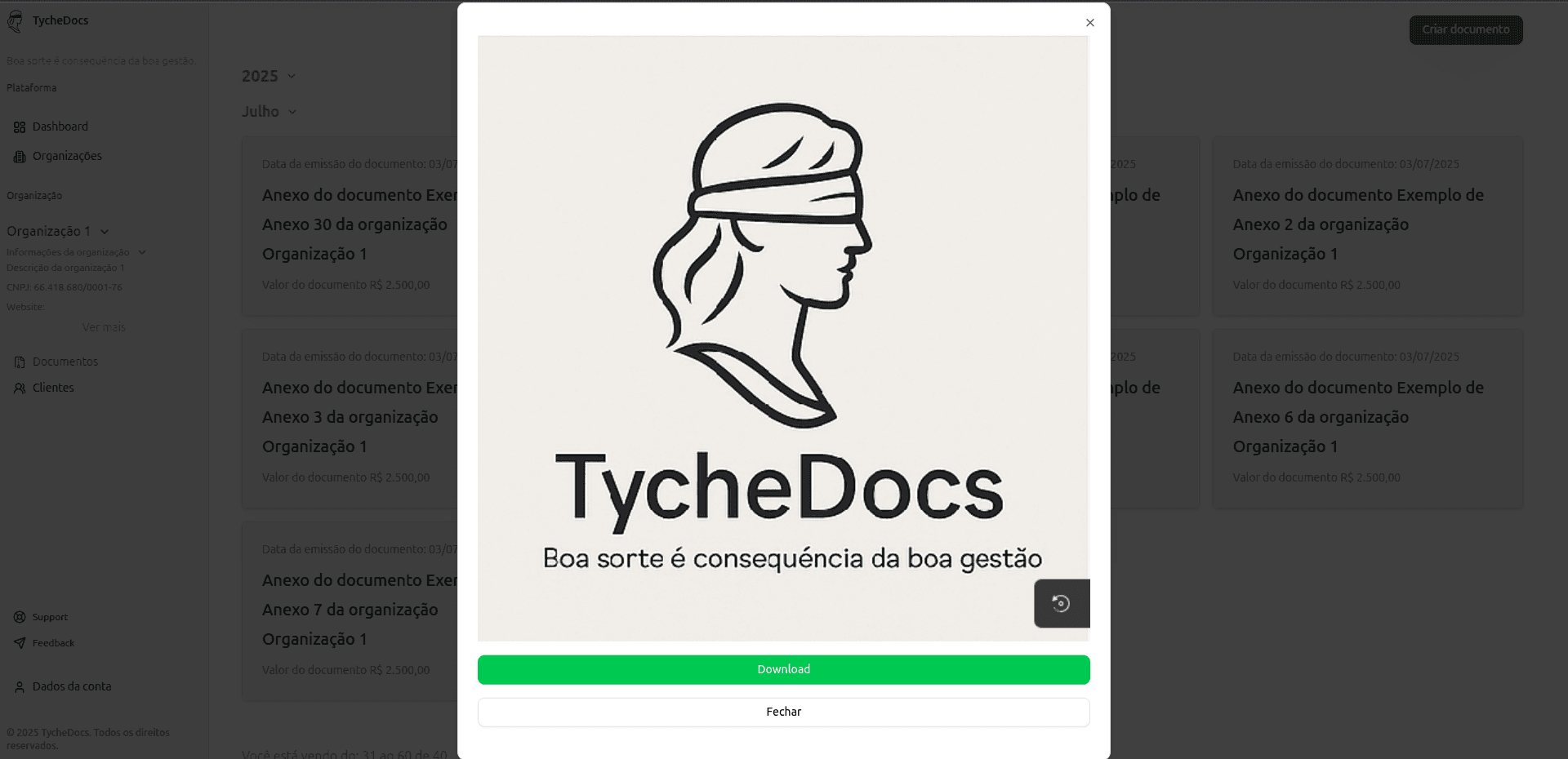 Visualize o conteúdo dos seus anexos.