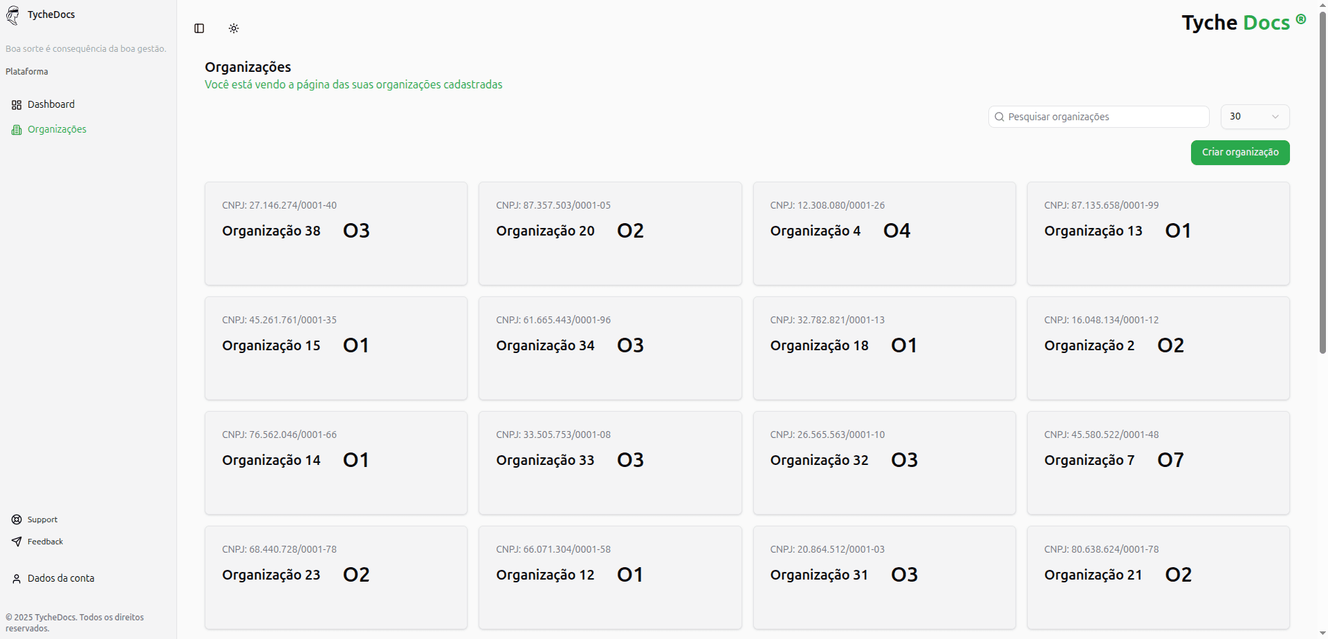 Gerencie seus CNPJs.